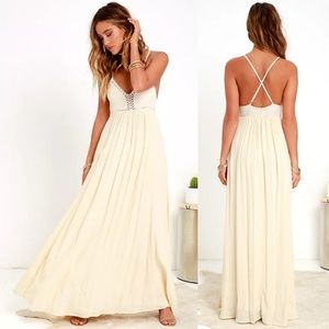 Sale! NWT Lulu's Crochet Cream Maxi Dress